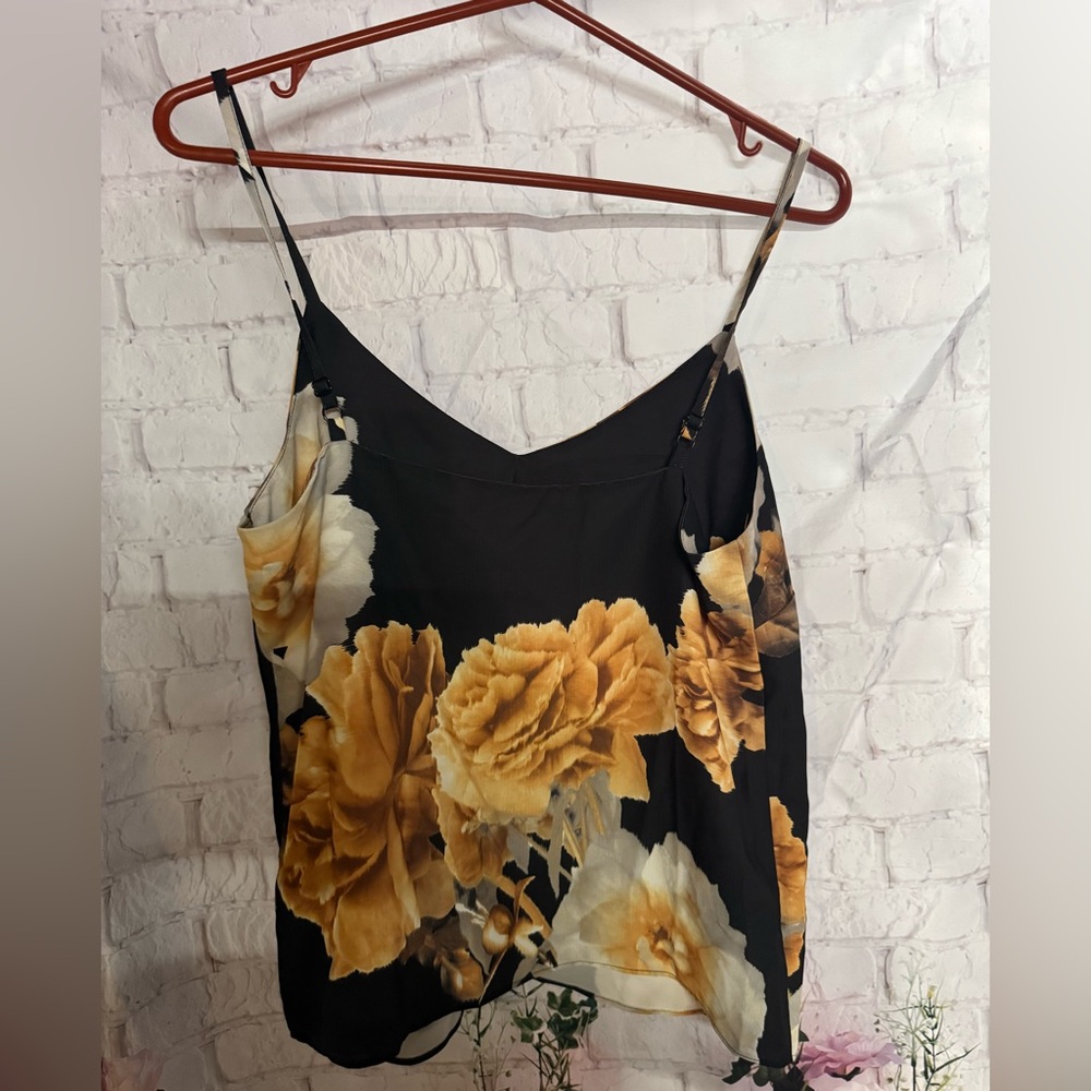INC International Concepts Women's Black and Gold Floral Camisole - Picture 3 of 3